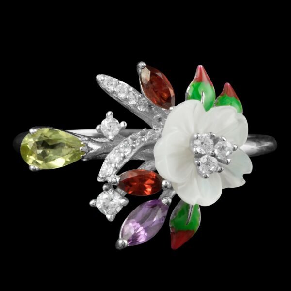Natural Mother of Pearl Ring in Sterling Silver 925 - Image 2