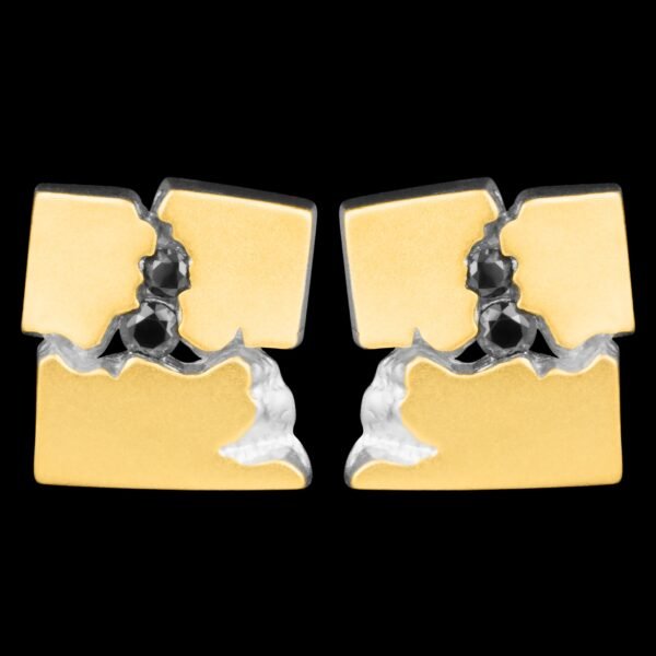 Natural 4mm Black Spinel Earring Handmade in Sterling Silver 925